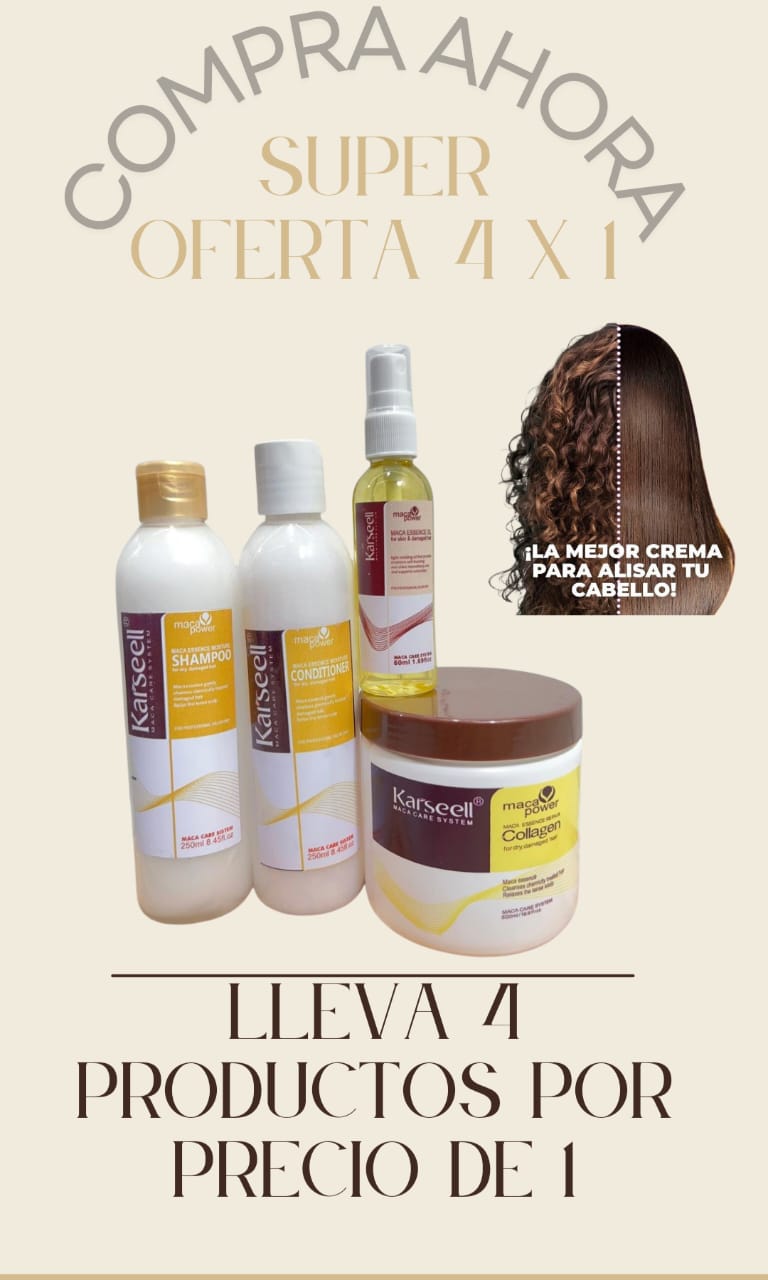 ¿Cansada del frizz? ¡Di adiós a los días de pelo rebelde! 4 Productos por precio de 1